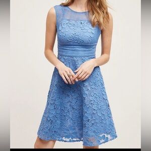 Anthropologie Moulinette Soeurs Blue Lace Dress